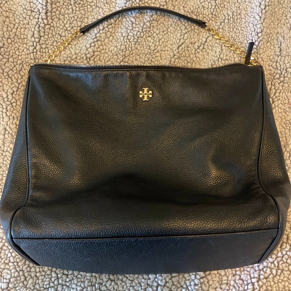 Tory Burch Black Leather Hobo Bag